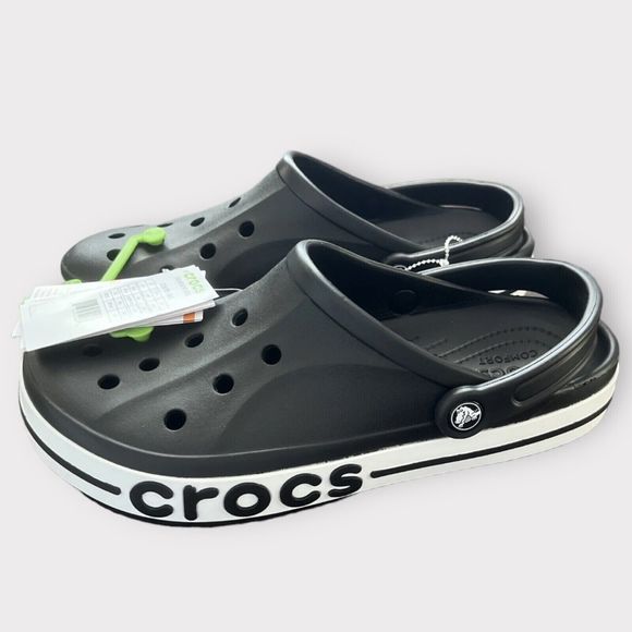 Crocs 205089 066 Men's Size 11 Black & White Bayaband Slip On Clogs - Picture 1 of 5